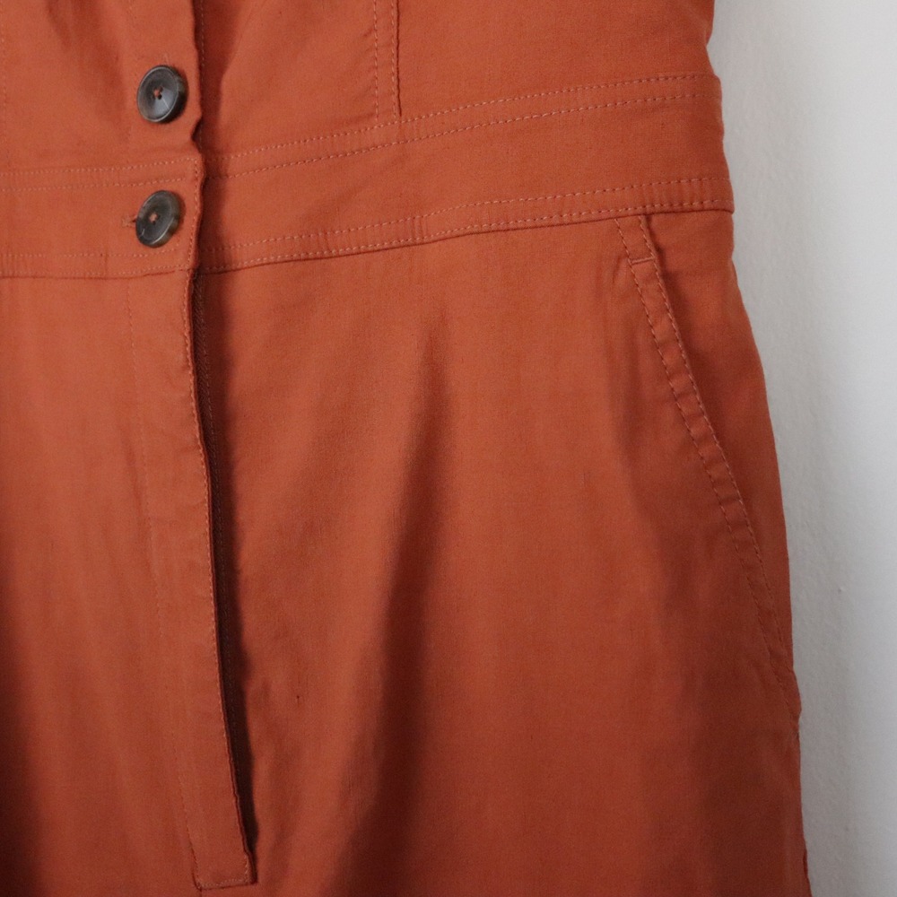 Anthropologie Maeve The Portside Jumpsuit 12 Tall Orange Collette Wide Leg - Picture 5 of 11